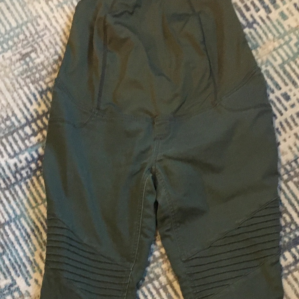 size 6 green maternity over the bump skinny jeans